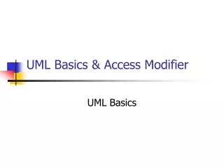 UML Basics &amp; Access Modifier