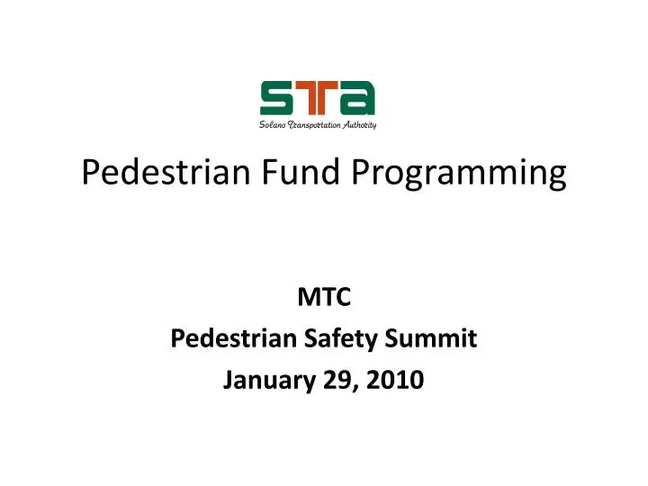 pedestrian fund programming