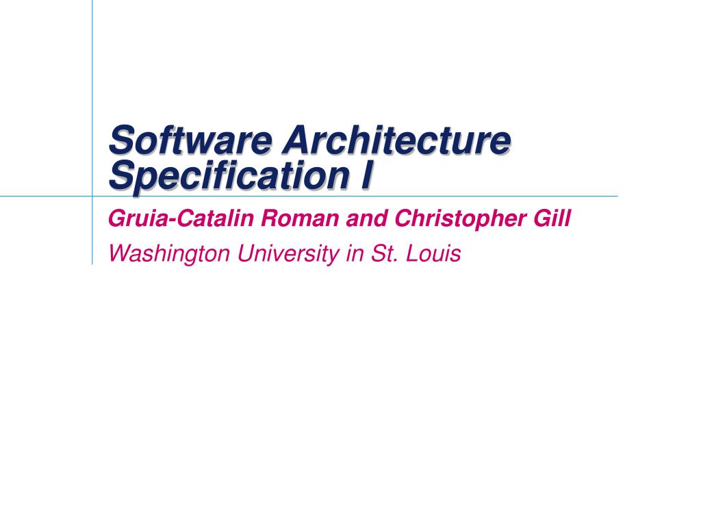 PPT - Software Architecture Specification I PowerPoint Presentation ...