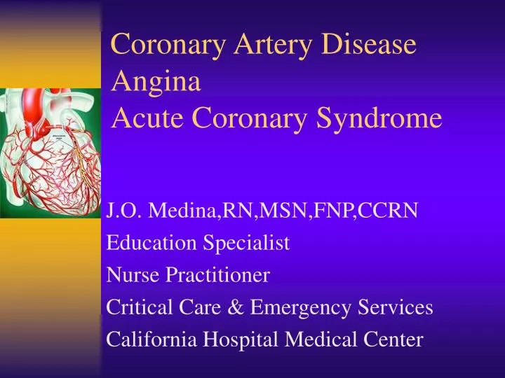 coronary artery disease angina acute coronary syndrome