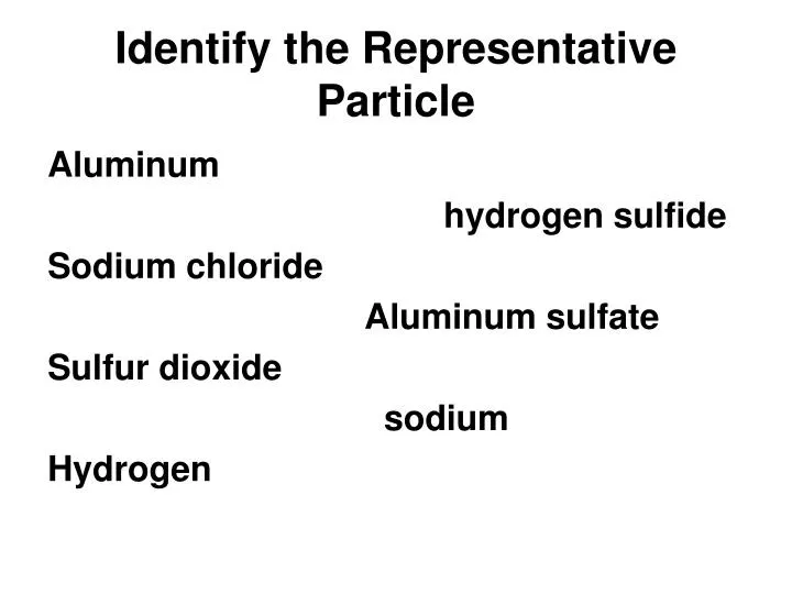 identify the representative particle