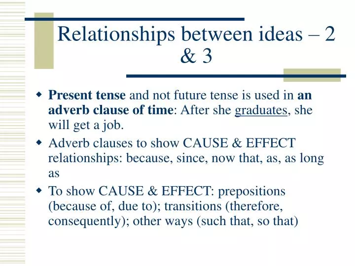 relationships between ideas 2 3