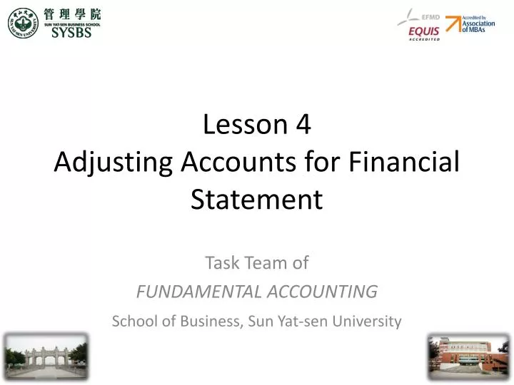 lesson 4 adjusting accounts for financial statement