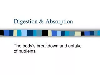Digestion &amp; Absorption