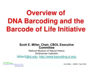 Overview of DNA Barcoding and the Barcode of Life Initiative