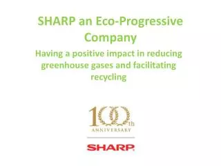SHARP an Eco-Progressive Company