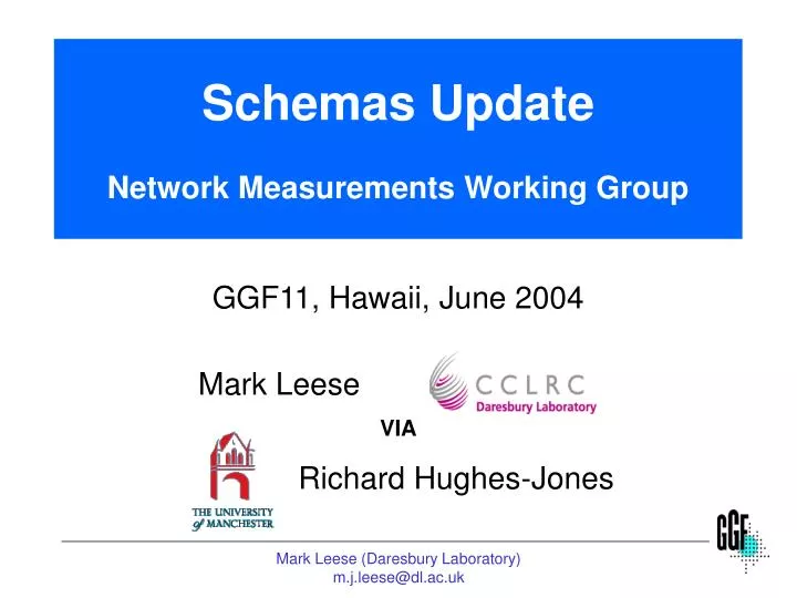 schemas update network measurements working group