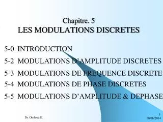 Chapitre. 5 LES MODULATIONS DISCRETES