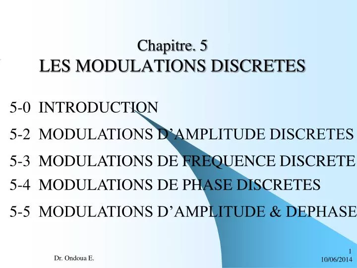 chapitre 5 les modulations discretes