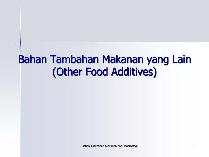 bahan tambahan makanan yang lain other food additives