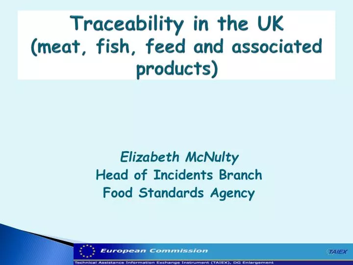 traceability in the uk meat fish feed and associated products