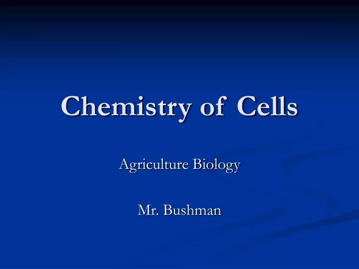 chemistry of cells