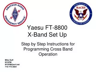Yaesu FT-8800 X-Band Set Up