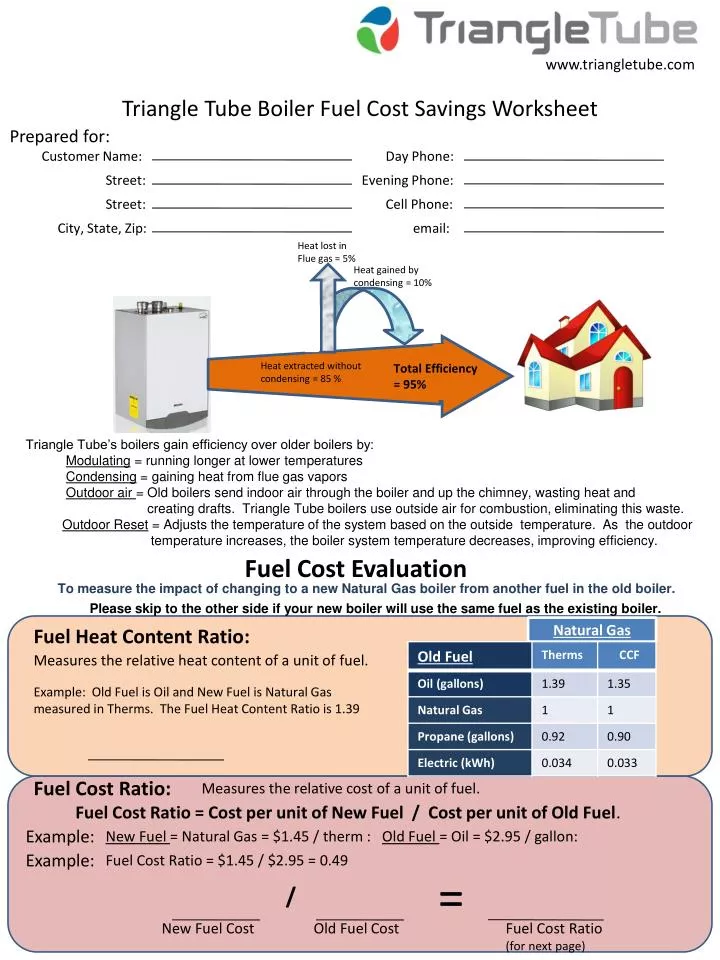 triangle tube boiler fuel cost savings worksheet