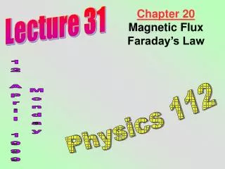 Chapter 20 Magnetic Flux Faraday’s Law