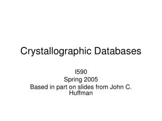 Crystallographic Databases