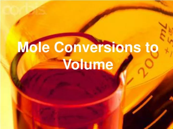 mole conversions to volume