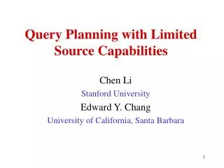 Query Planning with Limited Source Capabilities