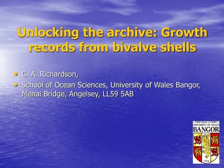 unlocking the archive growth records from bivalve shells