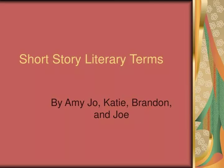 short story literary terms