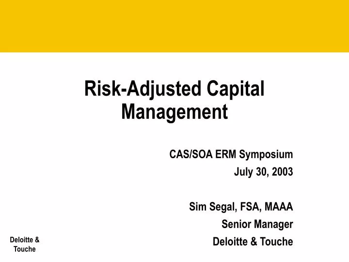 risk adjusted capital management