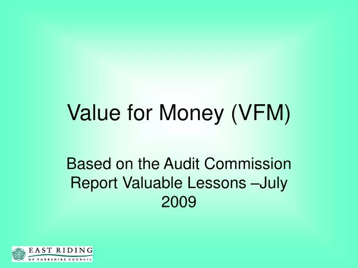 value for money vfm