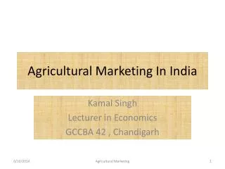 Agricultural Marketing In India