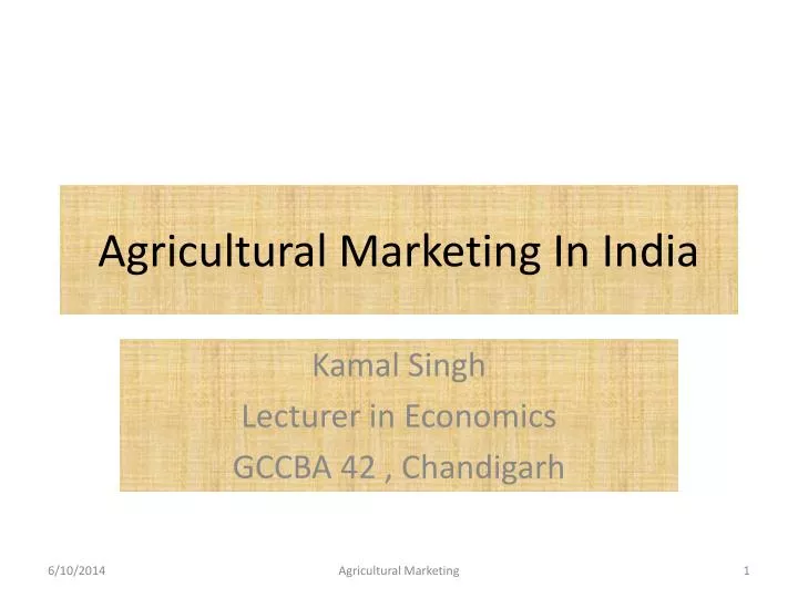 agricultural marketing in india