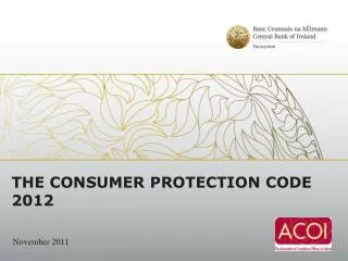 THE CONSUMER PROTECTION CODE 2012