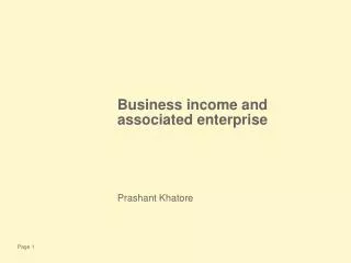 Business income and associated enterprise