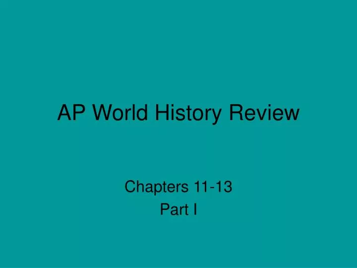 ap world history review