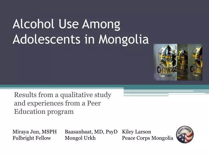 alcohol use among adolescents in mongolia