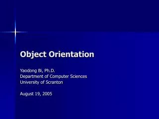 Object Orientation