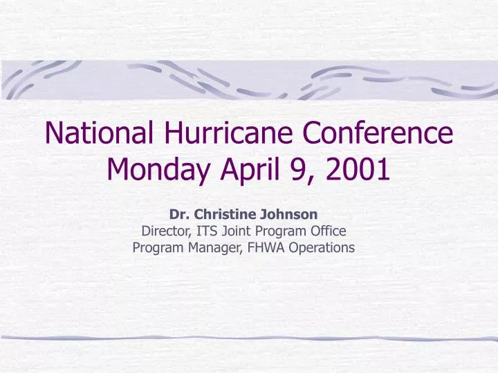 national hurricane conference monday april 9 2001