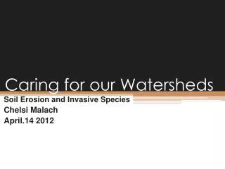 Caring for our Watersheds