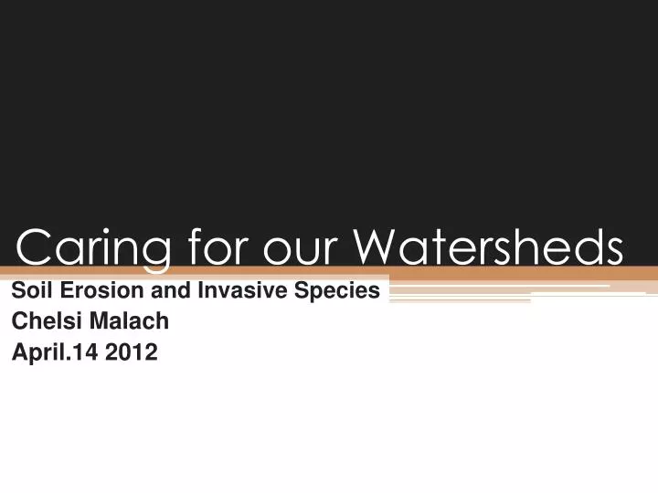 caring for our watersheds