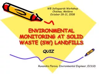 ENVIRONMENTAL MONITORING AT SOLID WASTE (SW) LANDFILLS