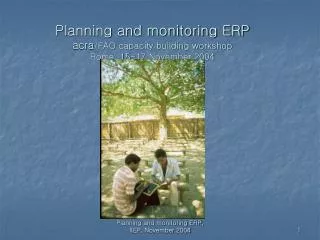 Planning and monitoring ERP acra /FAO capacity building workshop Rome, 15-17 November 2004