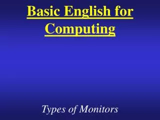 Basic English for Computing