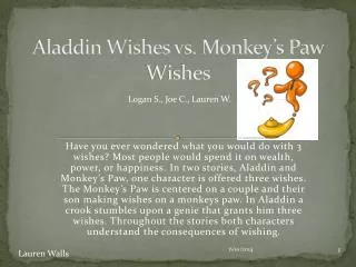 Aladdin Wishes vs. Monkey’s Paw Wishes