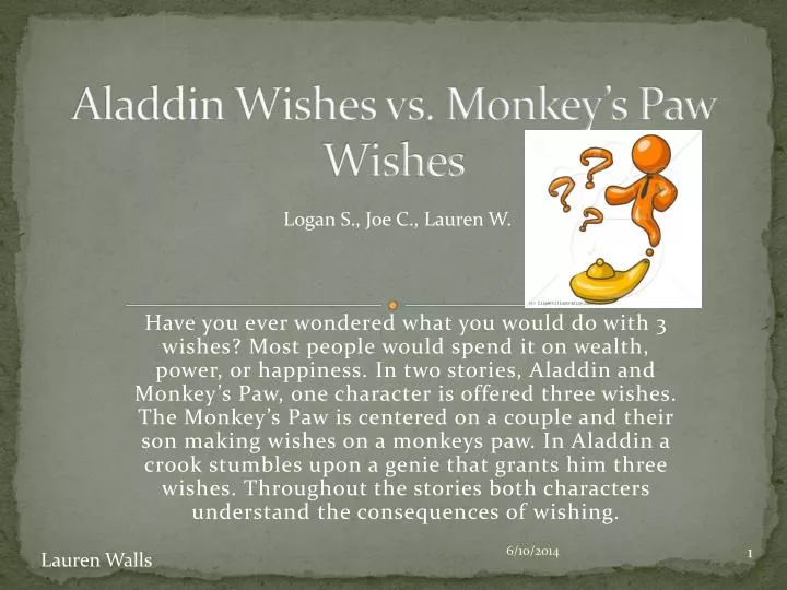 aladdin wishes vs monkey s paw wishes