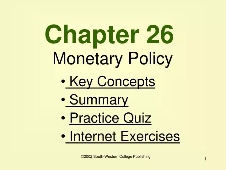 chapter 26 monetary policy