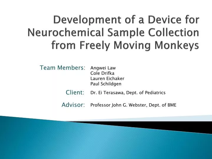 development of a device for neurochemical sample collection from freely moving monkeys