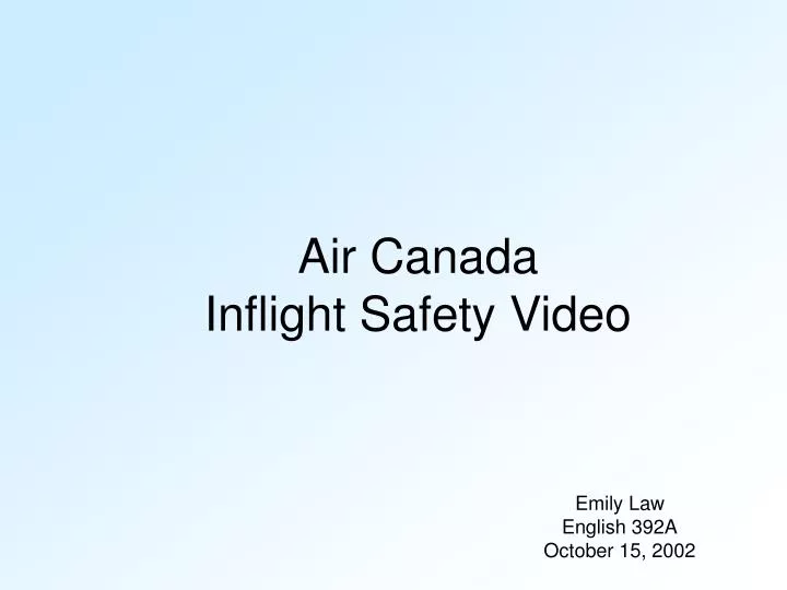 air canada inflight safety video