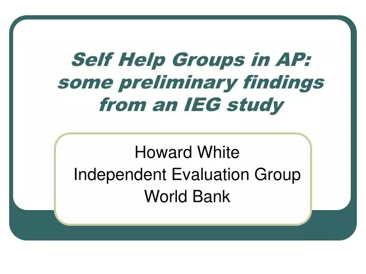 self help groups in ap some preliminary findings from an ieg study