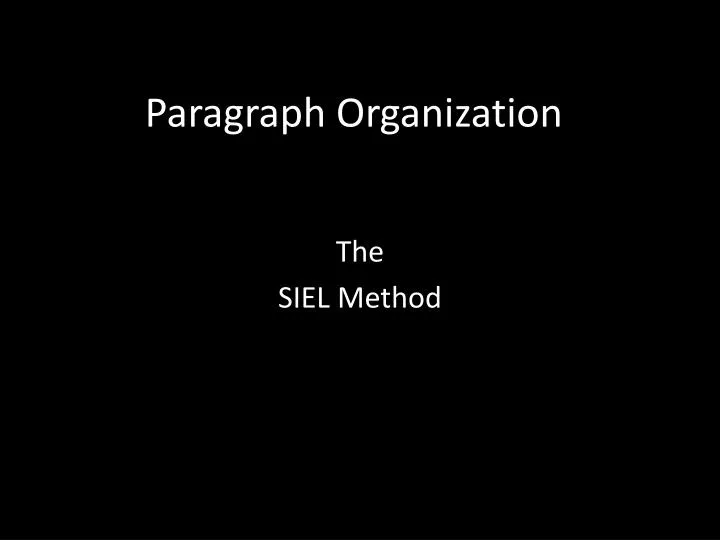 paragraph organization