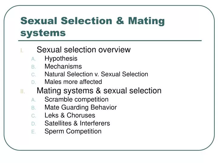 sexual selection mating systems
