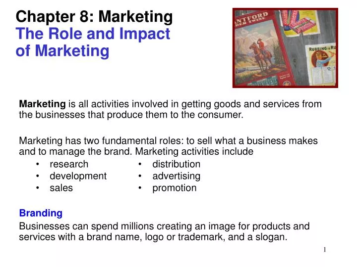 chapter 8 marketing the role and impact of marketing