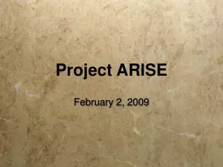 Project ARISE