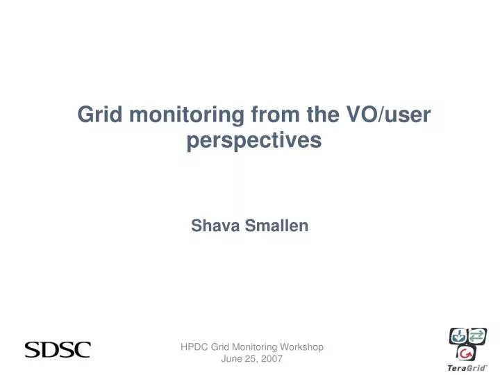 grid monitoring from the vo user perspectives